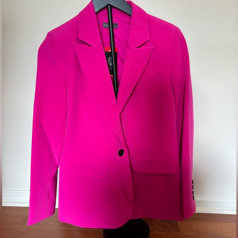 Vince Camuto Women’s Hot Pink Blazer XS – Bright 1 Button Jacket Career